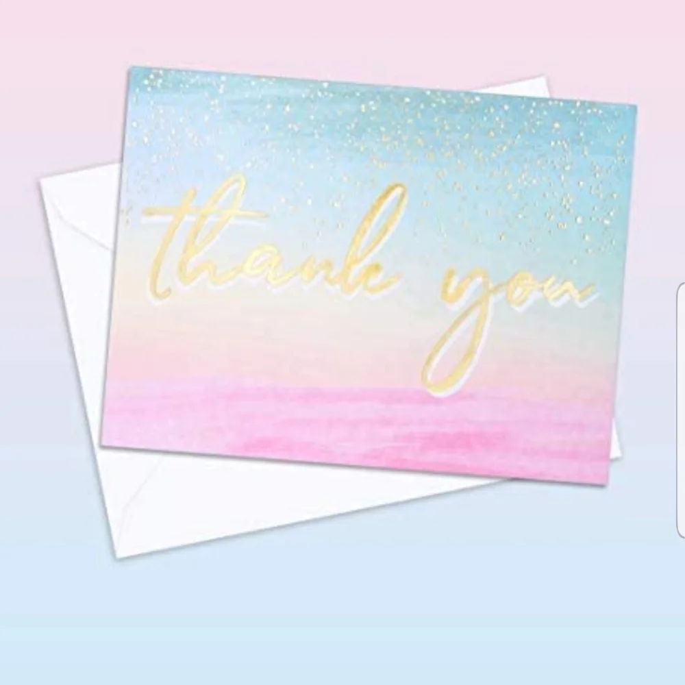 10 ct  Thank You Cards -Elegant Watercolor…